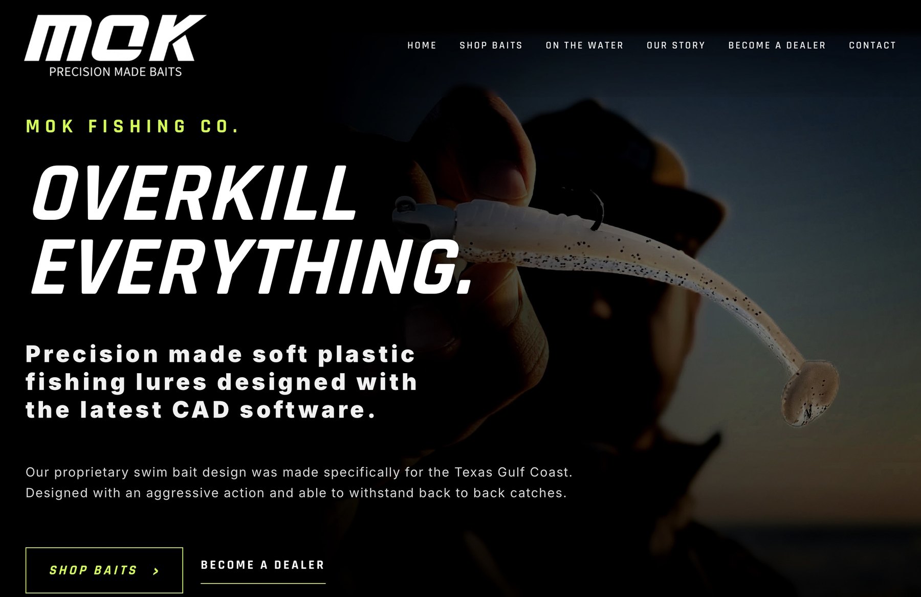 MOK Fishing Co. website homepage