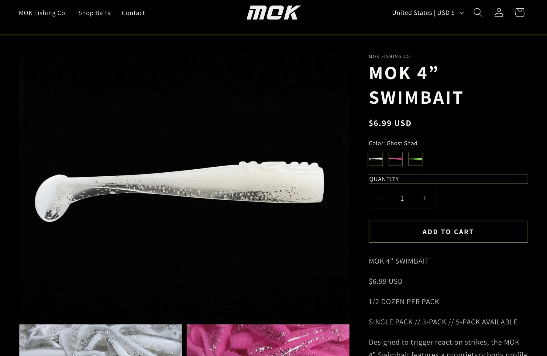 MOK Fishing Co. Shopify product page