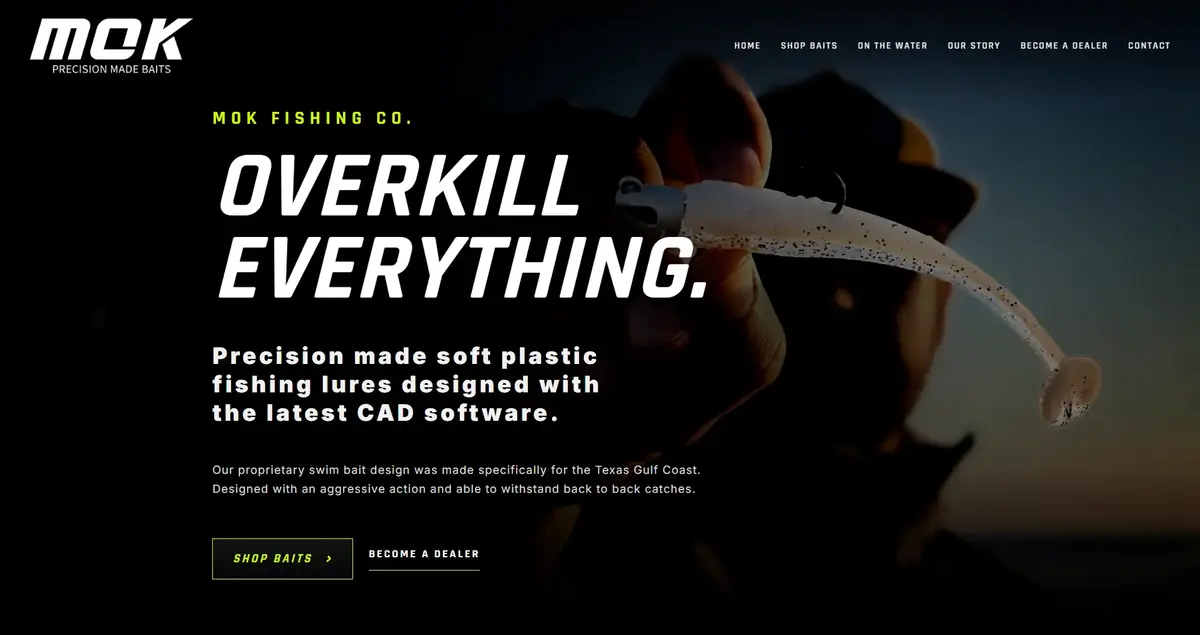 MOK Fishing Co. website on desktop