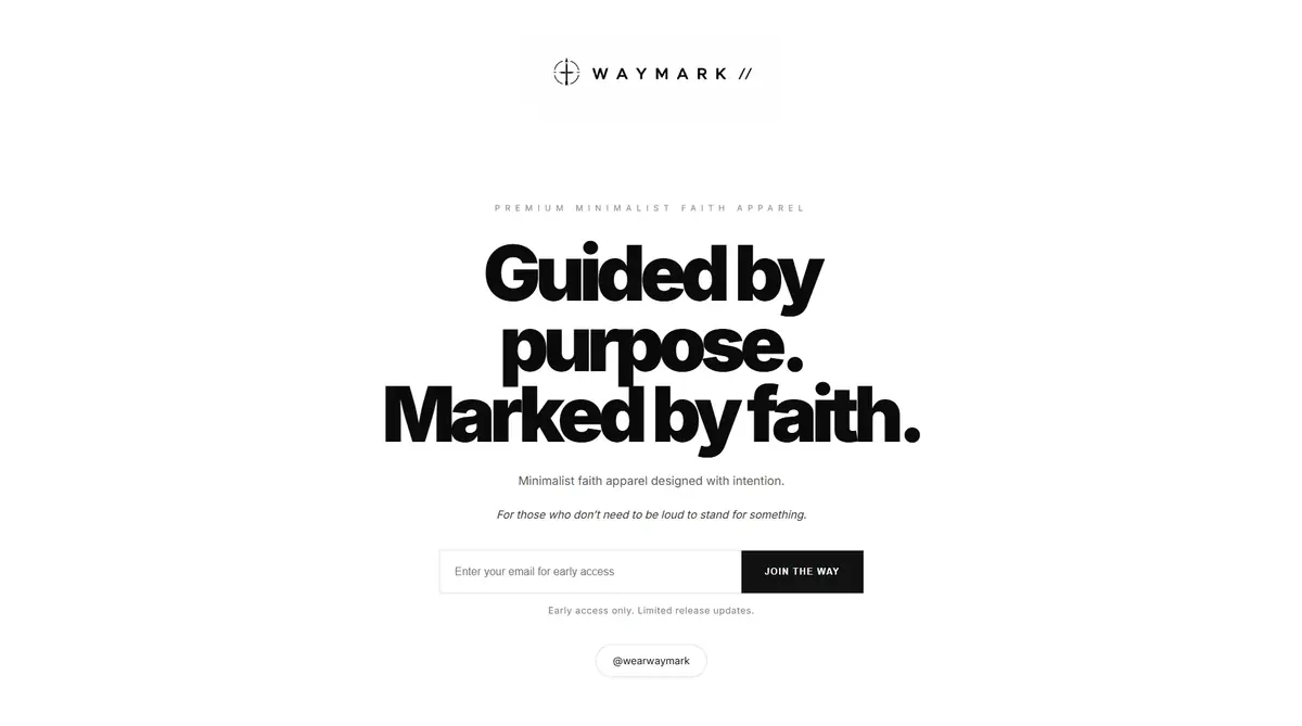 WAYMARK startup landing page